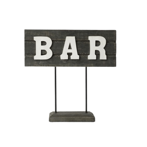 IRON & WOOD BAR SCULPTURE (BLACK)